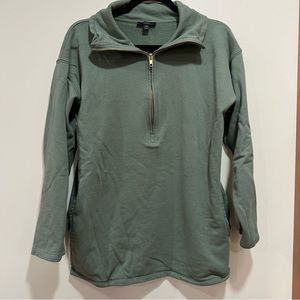 J. Crew University Terry Long Half-Zip Tunic Sweatshirt